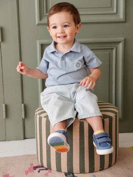 Boys' polo shirt and trouser set striped blue - vertbaudet enfant 