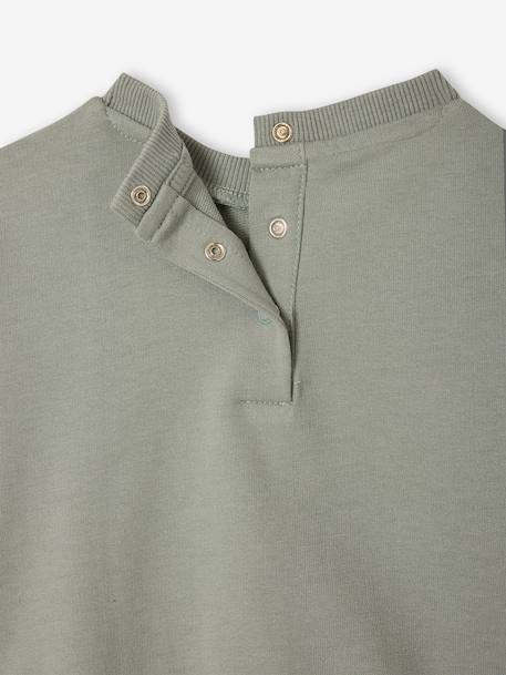Sweat bébé col rond écru+vert sauge - vertbaudet enfant 