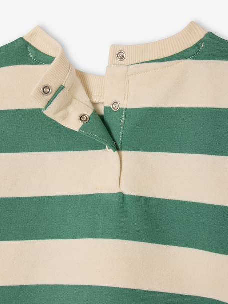 Striped long-sleeved baby sweatshirt striped green - vertbaudet enfant 