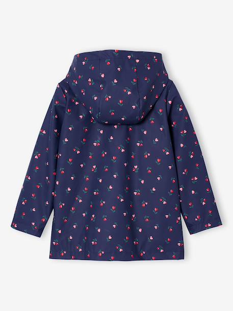 Ciré fille à capuche imprimé marine+multicolore+vanille - vertbaudet enfant 