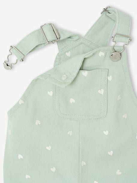 Baby dungaree and heart T-shirt set aqua green - vertbaudet enfant 