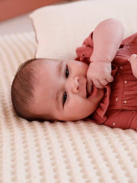 Baby girl's short-sleeved jumpsuit blush - vertbaudet enfant 