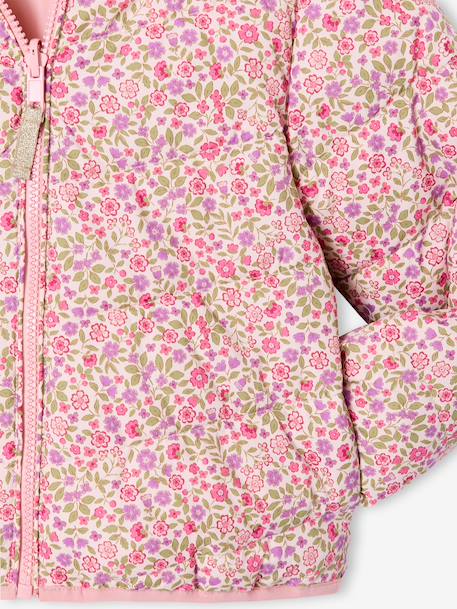 Reversible Lightweight Jacket for Girls anthracite+pale pink - vertbaudet enfant 