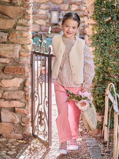 Leopard Print Waistcoat in Sherpa brown+ecru - vertbaudet enfant 