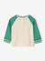 Organic cotton long-sleeved 'cool baby' T-shirt for babies green+mustard - vertbaudet enfant 