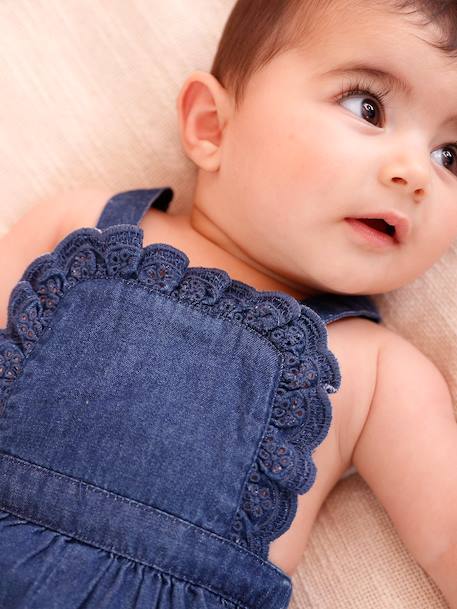 Girl's denim romper stone - vertbaudet enfant 