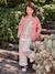 Girl's wide-leg trousers with frills ecru+lilac - vertbaudet enfant 