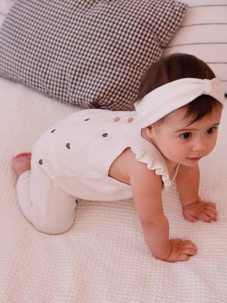 Coffret naissance salopette fille et bandeau écru - vertbaudet enfant 