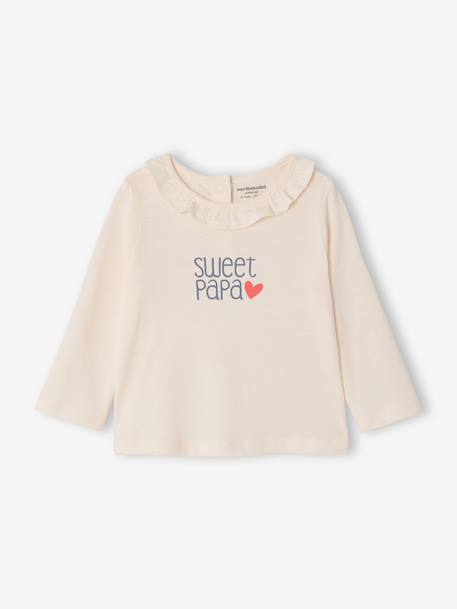 Pack of 2 long-sleeved frilled T-shirts pale pink - vertbaudet enfant 