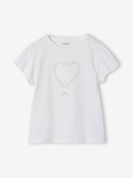 Girl's short-sleeved t-shirt white - vertbaudet enfant 