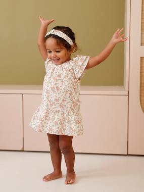 Baby-Outfits-Baby dress set with culotte-style briefs and bandeau