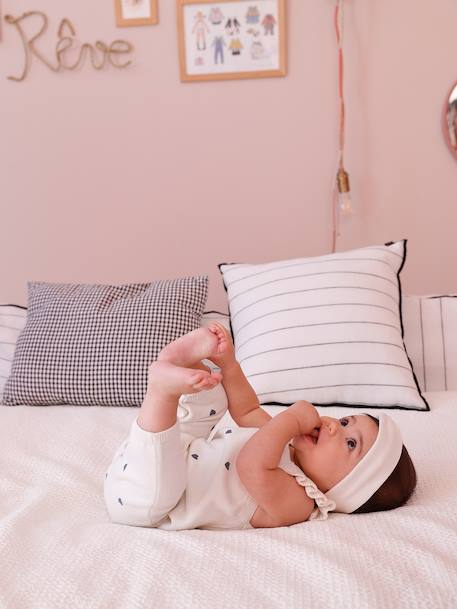 Newborn set with girl's dungaree and band for head accessories for hair ecru - vertbaudet enfant 