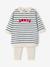 Customisable baby dress and leggings set striped navy blue - vertbaudet enfant 