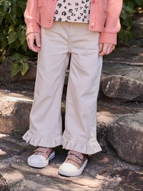 Girls-Girl's wide-leg trousers with frills 