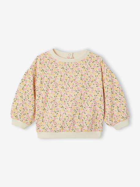 Printed Sweatshirt in Fleece, for Babies vanilla - vertbaudet enfant 