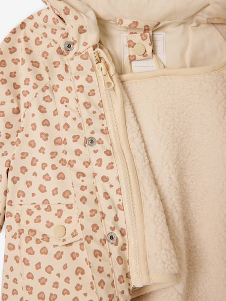 Rain coat 3-in-1 for baby girls with leopard print ecru - vertbaudet enfant 