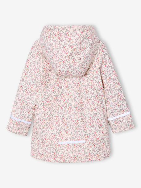 Ciré fille à capuche doublé sherpa anthracite+indigo+multicolore+rose pâle - vertbaudet enfant 