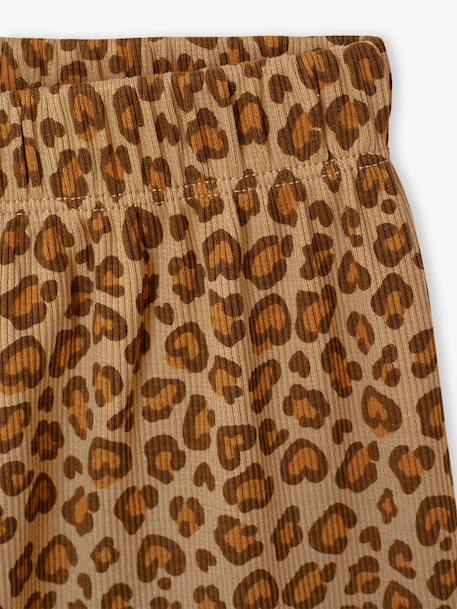 Girls' ribbed knit leggings beige+ecru+printed white - vertbaudet enfant 