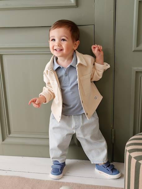 Surchemise bébé pressionnée sable+taupe - vertbaudet enfant 