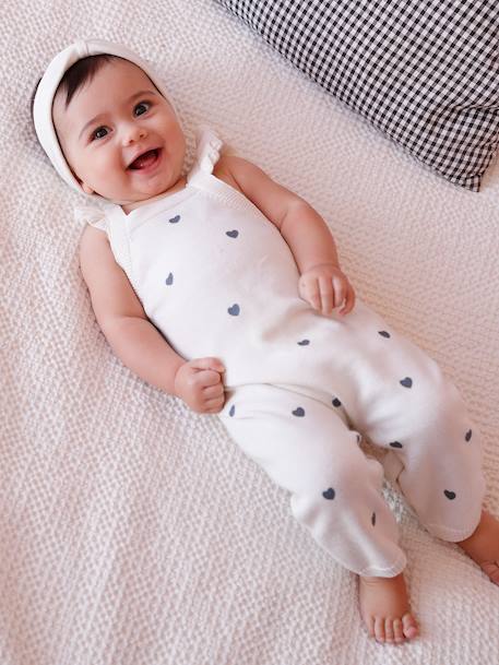Coffret naissance salopette fille et bandeau écru - vertbaudet enfant 