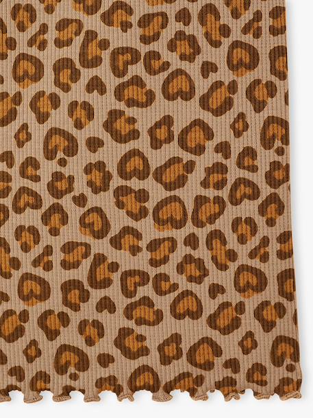 Girls' ribbed knit leggings beige+ecru+printed white - vertbaudet enfant 