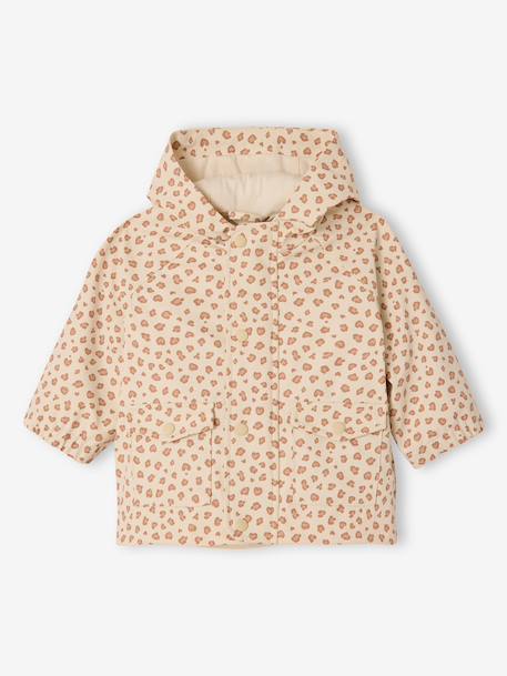 Rain coat 3-in-1 for baby girls with leopard print ecru - vertbaudet enfant 