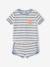 Terry Cloth Shorts + T-Shirt Ensemble for Babies grey blue+striped blue+taupe - vertbaudet enfant 
