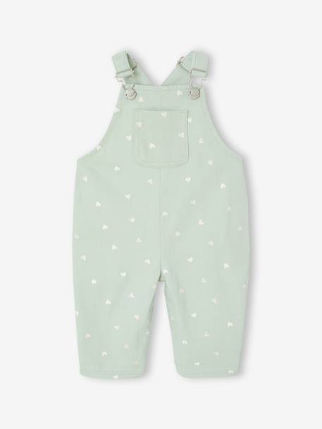 Baby dungaree and heart T-shirt set aqua green - vertbaudet enfant 