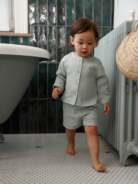 Set of 3-piece shorts for baby boys aqua green - vertbaudet enfant 