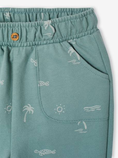 Printed Fleece Trousers for Babies cappuccino+emerald green+sage green - vertbaudet enfant 