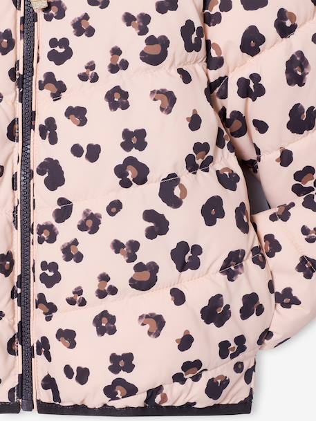 Doudoune fille légère réversible anthracite+rose pâle - vertbaudet enfant 