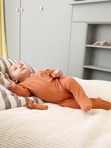 Newborn pyjamas and comforter set camel - vertbaudet enfant 