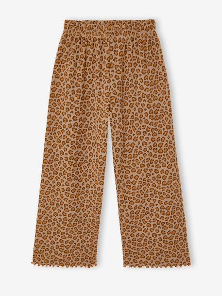 Girls' ribbed knit leggings beige+ecru+printed white - vertbaudet enfant 