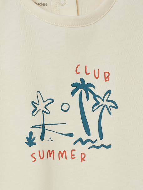 Pack of 2 short-sleeved t-shirts for babies ecru - vertbaudet enfant 
