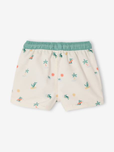 Baby swim shorts with crocodile print ecru - vertbaudet enfant 