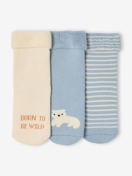 Pack of 3 cotton baby socks ecru - vertbaudet enfant 