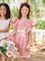 Occasion Wear Dress with Golden Sash for Girls blush+white - vertbaudet enfant 