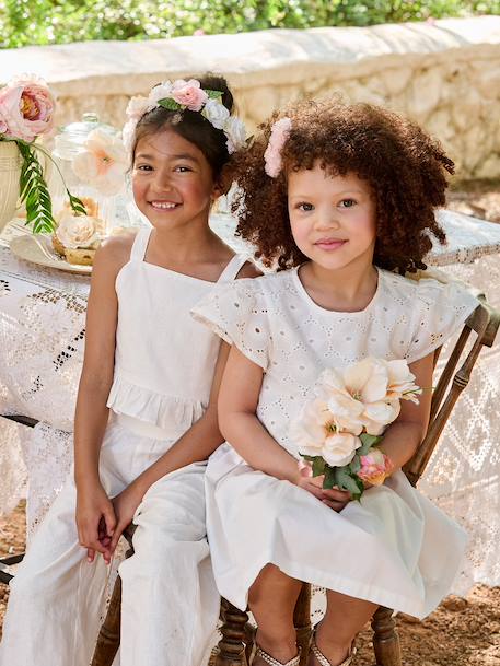 Set of trousers and top with braces white - vertbaudet enfant 