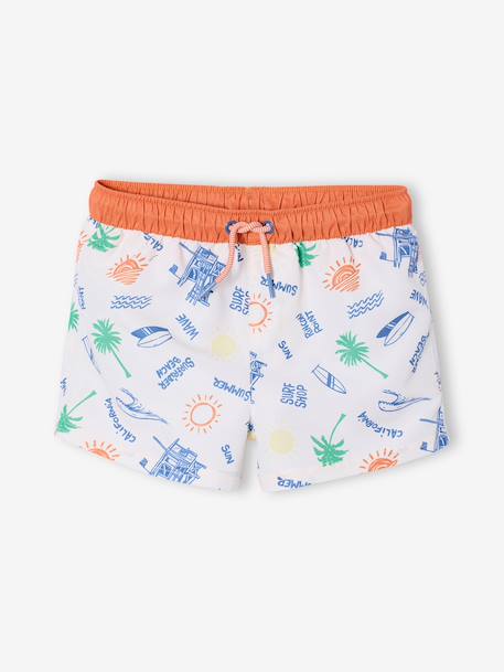 Boy's surf swim shorts marl white - vertbaudet enfant 