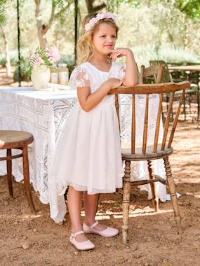 -Girl's lace and tulle dress