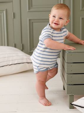 Baby-Outfits-Terry Cloth Shorts + T-Shirt Ensemble for Babies