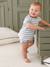 Terry Cloth Shorts + T-Shirt Ensemble for Babies grey blue+striped blue+taupe - vertbaudet enfant 