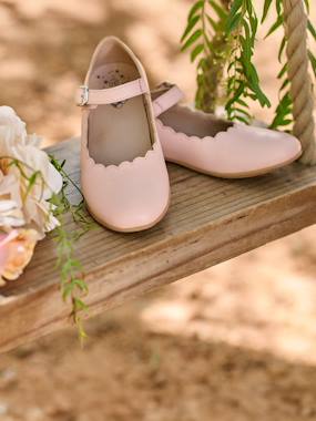 -Ballerines fille cuir feston