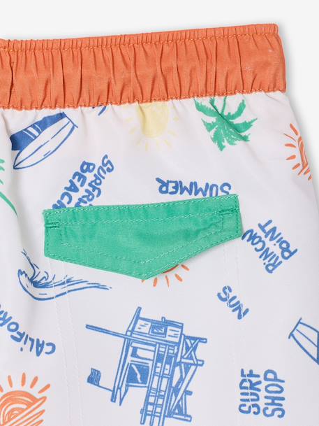 Boy's surf swim shorts marl white - vertbaudet enfant 