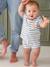 Terry Cloth Shorts + T-Shirt Ensemble for Babies grey blue+striped blue+taupe - vertbaudet enfant 