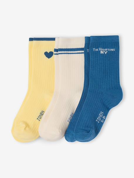 Pack of 3 assorted socks pale yellow - vertbaudet enfant 