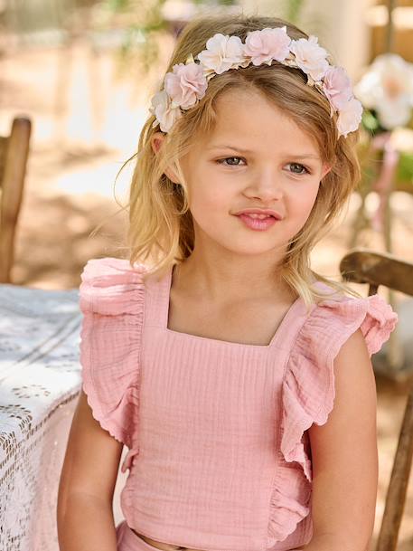 Occasion Wear Blouse & Frilled Skirt Combo blush+sage green - vertbaudet enfant 