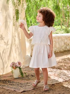 -Robe patineuse fille bi-matière