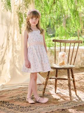 -Robe de cérémonie motifs fleurs fille