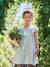 Cotton Gauze Occasion Wear Dress with Broderie Anglaise Sleeves, for Girls pale pink+sage green - vertbaudet enfant 